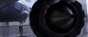 FILE PHOTO: An engine of a Boeing 737 MAX is seen while the plane sits outside the hangar during a media tour of the Boeing 737 MAX at the Boeing plant in Renton, Washington December 8, 2015. REUTERS/Matt Mills McKnight/File Photo