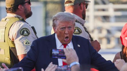Der republikanische Präsidentschaftskandidat und ehemalige US-Präsident Donald Trump spricht zu seinen Anhängern während einer Kundgebung in Coachella, Kalifornien (Symbolbild).