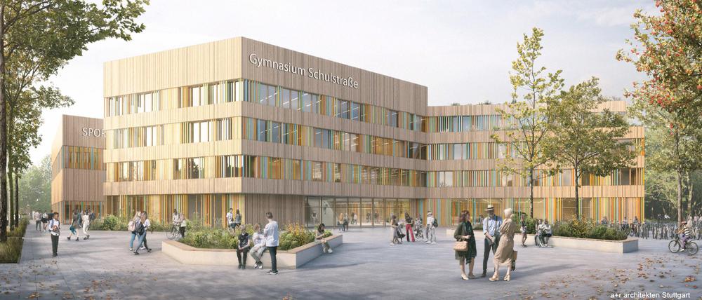 Der Entwurf für das neue Gymnasium in Wedding stammt vom Stuttgarter Architekturbüro a+r Architekten.