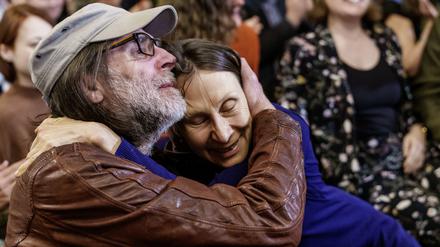 Jupiter und Juno. Martina Hefter und ihr Mann, der Schriftsteller Jan Kuhlbrodt im Frankfurter Römer. 