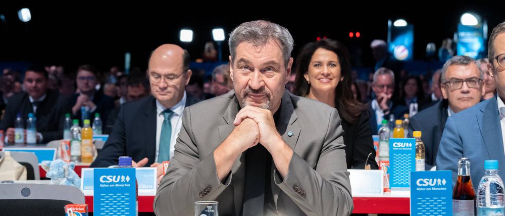 Markus Söder bei einem Parteitag der CSU.