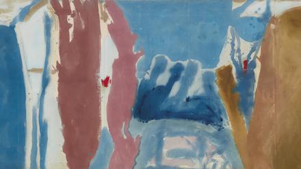 Sanft mäandernde Schichten aus Blau, Rosa und Gelb: Helen Frankenthalers „Open Wall“ aus dem Jahr 1953.