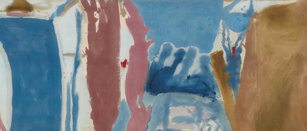 Sanft mäandernde Schichten aus Blau, Rosa und Gelb: Helen Frankenthalers „Open Wall“ aus dem Jahr 1953.