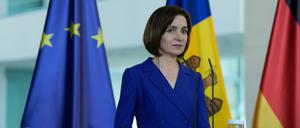 Für sie geht es am Sonntag um alles: Moldaus Präsidentin Maia Sandu