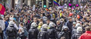 Corona-Demo in Stuttgart.