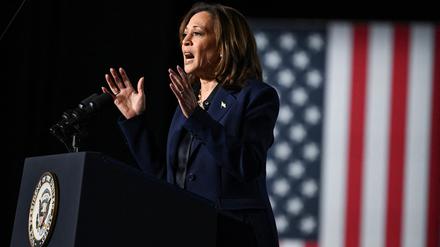 Kamala Harris trat im stark umkämpften US-Bundesstaat Wisconsin auf.