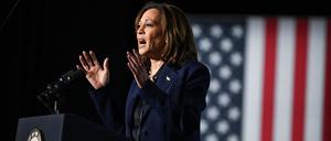 Kamala Harris trat im stark umkämpften US-Bundesstaat Wisconsin auf.