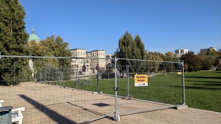 Baustelle auf der Freundschaftsinsel in Potsdam.