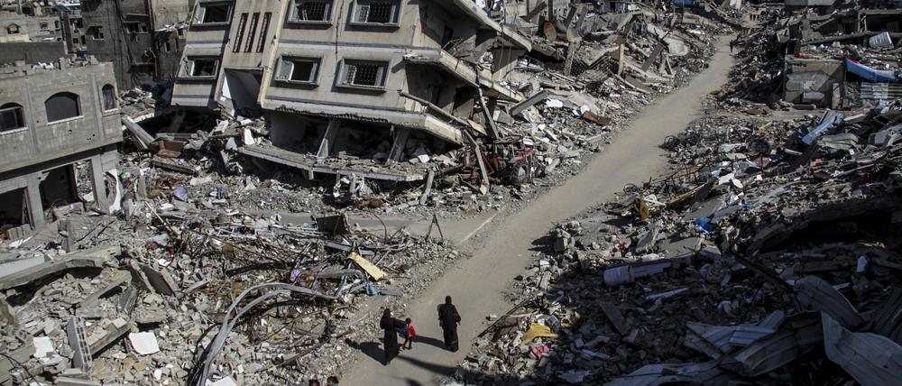 Zerstörte Häuser in Dschabalia im nördlichen Gazastreifen.