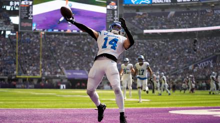 Amon-Ra St. Brown erzielt gegen die Minnesota Vikings erneut einen Touchdown.