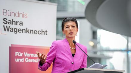 Sahra Wagenknecht, Parteivorsitzende vom Bündnis Sahra Wagenknecht (BSW).