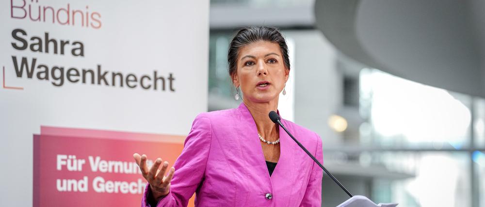 Sahra Wagenknecht, Parteivorsitzende vom Bündnis Sahra Wagenknecht (BSW).