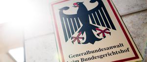  «Generalbundesanwalt beim Bundesgerichtshof» steht auf einem Schild am Eingang zum Gebäude der Bundesanwaltschaft. 