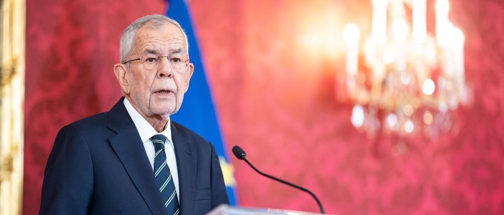 Alexander Van der Bellen, Bundespräsident von Österreich, spricht bei einer Pressekonferenz.