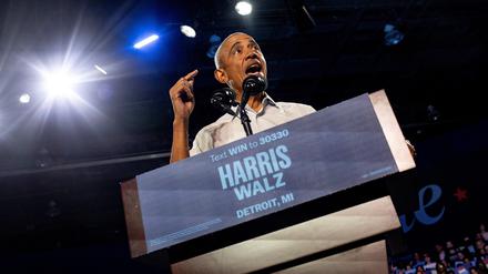 Ex-US-Präsident Obama spricht in Detroit. 