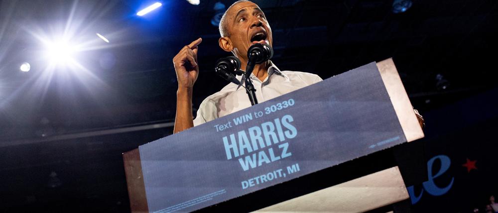 Ex-US-Präsident Obama spricht in Detroit.