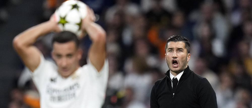 Oh nein! Dortmunds Trainer Nuri Sahin hatte das Unheil in der zweiten Halbzeit von Madrid kommen sehen, konnte es aber nicht verhindern.