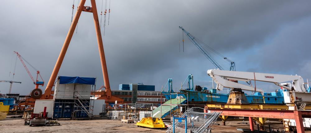 Standort von Thyssen-Krupp Marine Systems (TKMS) in Kiel: Die Werftensparte steht erneut vor dem Verkauf.