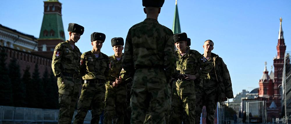 Russische Rekruten in Moskau