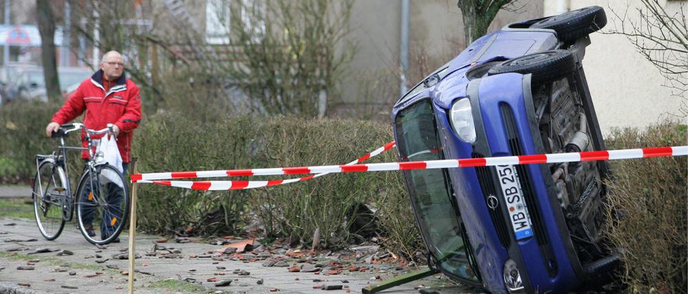 Sturmschäden nach dem Orkan „Kyrill“.