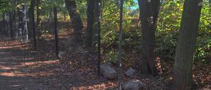 Der gescheiterte Zaun am Flughafensee.