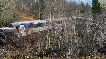 Der am 24.10.2023 entgleiste Zug in Norwegen.