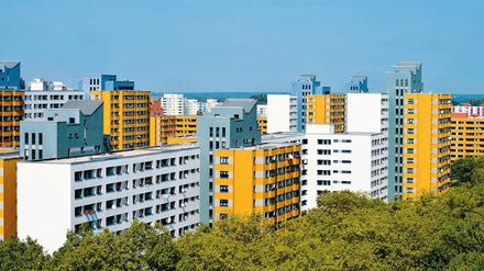 Landeseigene Wohnungen in Berlin, hier von der Gesobau im Märkischen Viertel.