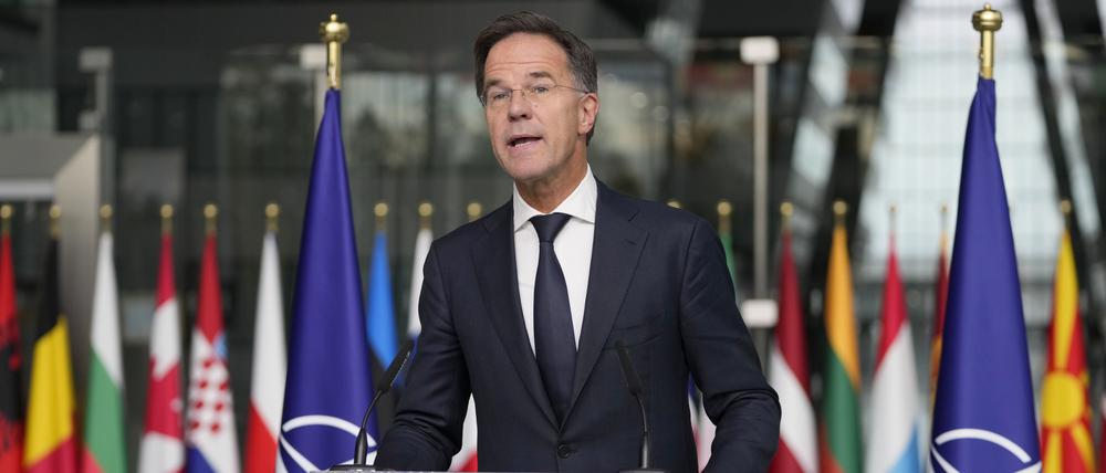 NATO-Generalsekretär Mark Rutte im NATO-Hauptquartier in Brüssel.