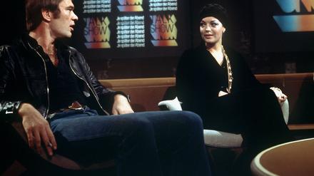 Unvergessen: Romy Schneider und Burkhard Driest am 30. Oktober 1974 in der WDR-Talkshow „Je später der Abend“. (Archivbild) 