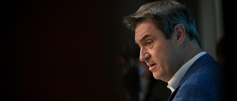 Markus Söder (CSU) am Mittwoch bei einer Pressekonferenz nach der Sitzung des bayerischen Kabinetts.