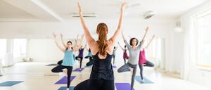 Yogakurs im Fitnessstudio: Die meisten Trainer arbeiten auf Honorarbasis.