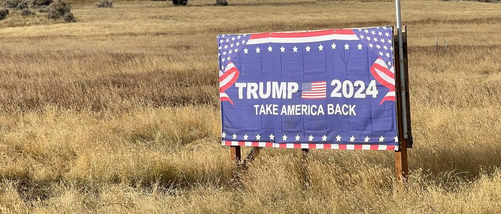 Eine Wahlwerbung für Donald Trump in Wyoming.