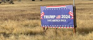Eine Wahlwerbung für Donald Trump in Wyoming.