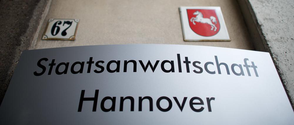 Ein Schild der Staatsanwaltschaft in Hannover (Niedersachsen).