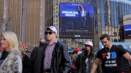 Am Madison Square Garden werben die Republikaner für Donald Trump.