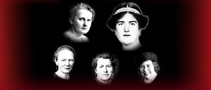 Diese Frauen werden mit der Lichtinstallation geehrt (beginnend oben links im Uhrzeigersinn): Else Bauer, Hannah von Bredow, Maimi von Mirbach, Elfriede Schneemann und Anni von Gottberg