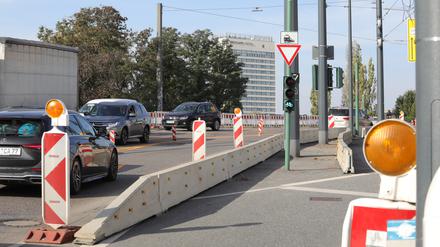 Mehr Baken, weniger Spuren: Am Leipziger Dreieck wird gebaut.