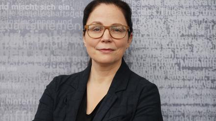 Thea Dorn, deutsche Schriftstellerin, Literatirkritikerin und Fernsehmoderatorin, aufgenommen auf der Leipziger Buchmesse. (zu dpa "Julius-Campe-Preis 2023 geht an Schriftstellerin Thea Dorn") +++ dpa-Bildfunk +++