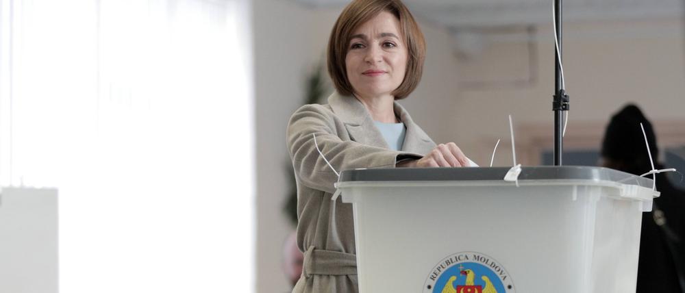 Die proeuropäische Präsidentin Maia Sandu kandidiert für eine zweite Amtszeit. 