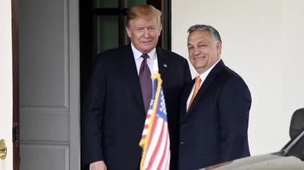 Ungarns Ministerpräsident Viktor Orban (rechts) und der republikanische Präsidentschaftskandidat Donald Trump.