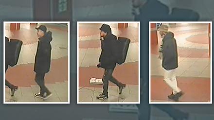Die Berliner Polizei hat Fotos der drei gesuchten Tatverdächtigen veröffentlicht. 