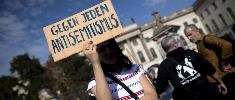 Demonstration gegen Antisemitismus in Berlin.