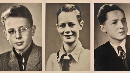 "Verschleppt, verbannt, verschwunden" von Grit und Niklas Poppe. Ich bräuchte diese Bilder als eines – könnt ihr sie bitte nebeneinander aufziehen und ins DCX stellen? Zu sehen sind Klaus Eylert, Hermann Schlüter, Joachim Douglas und Klaus Tauer. Credits: Privatarchiv Hermann Schlüter/Gedenkstätte Leistikowstraße