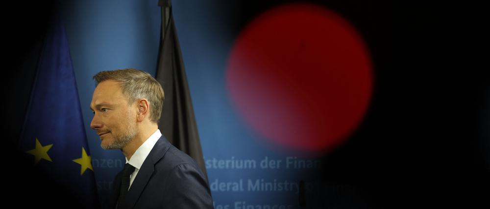 (FILES) German Finance Minister Christian Lindner gives a press statement on the effects of Germany's top court ruling that blew a massive hole in the country's finances, at the Finance Ministry in Berlin on November 23, 2023. Germany's Chancellor Olaf Scholz fired his rebellious finance minister Christian Lindner on November 6, 2024. The move came amid a tense row threatening the three-party coalition government between Scholz's Social Democrats, Linder's Free Democrats and the Greens. (Photo by Odd ANDERSEN / AFP)
