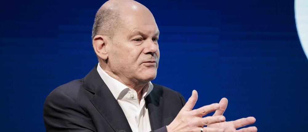Bundeskanzler Olaf Scholz (SPD) spricht am Morgen nach dem Ampel-Aus vor Teilnehmern des Forums der Deutschen Telekom.