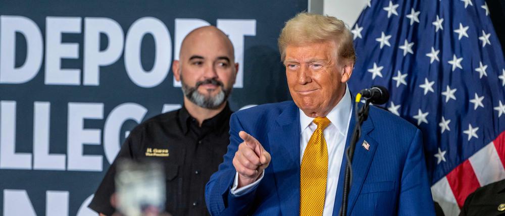 Der wiedergewählte US-Präsident Donald Trump bei einer Wahlkampfveranstaltung in East Del Valle in Texas.