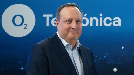 Markus Haas, Vorstandsvorsitzender von Telefónica Deutschland, aufgenommen in der Zentrale des Mobilfunk-Anbieters O2 Telefónica.