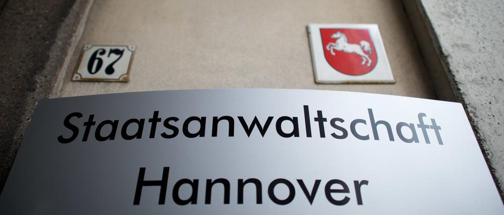 Ein Schild der Staatsanwaltschaft in Hannover (Niedersachsen).
