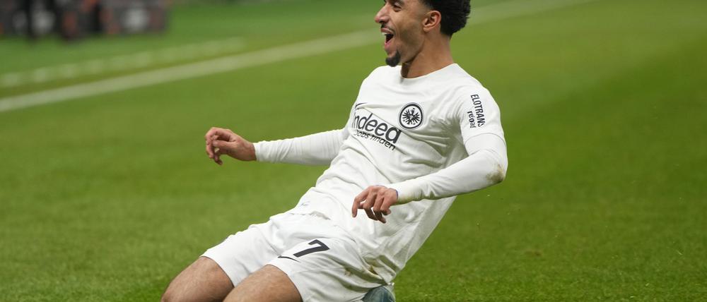 Frankfurts Omar Marmoush begeisterte auch gegen Slavia Prag.