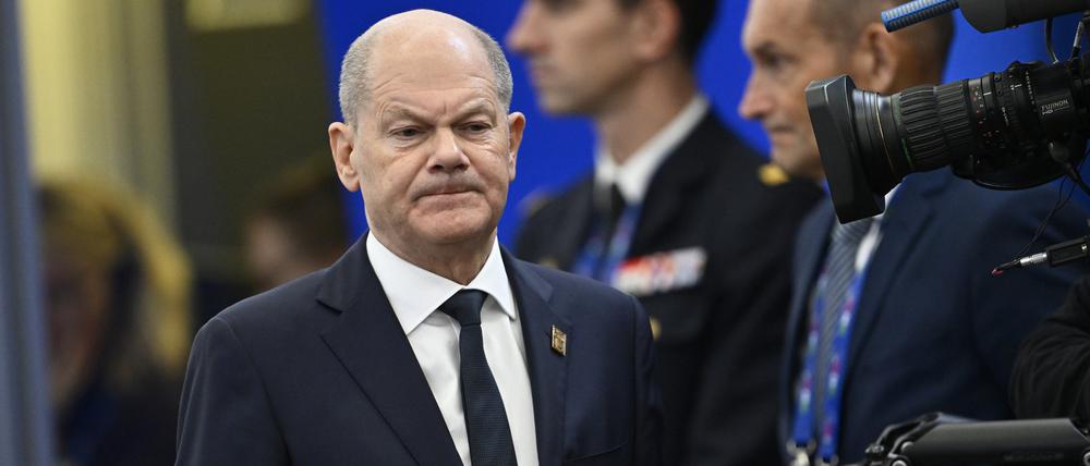 Kurs Richtung Neuwahl – nur wann? Kanzler Olaf Scholz (SPD) am Freitag beim EU-Gipfel in Budapest.